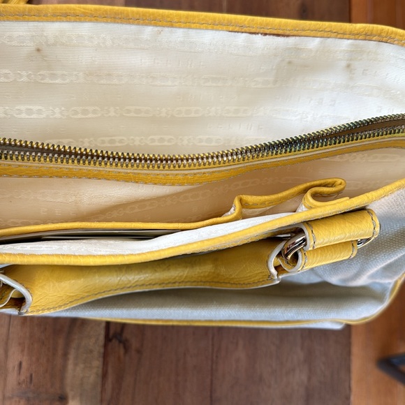 Authentic Celine Linen Boogie Bag with Yellow Trim & Accents - Picture 14 of 15
